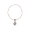 Kristallarmband mit Edelweiß-Anhänger verschiedenfarbig 008465 ~ rosa