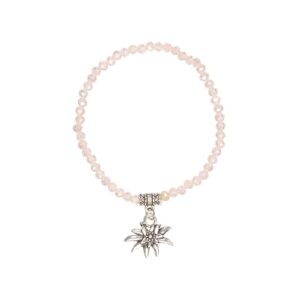 Kristallarmband mit Edelweiß-Anhänger verschiedenfarbig 008465 ~ rosa