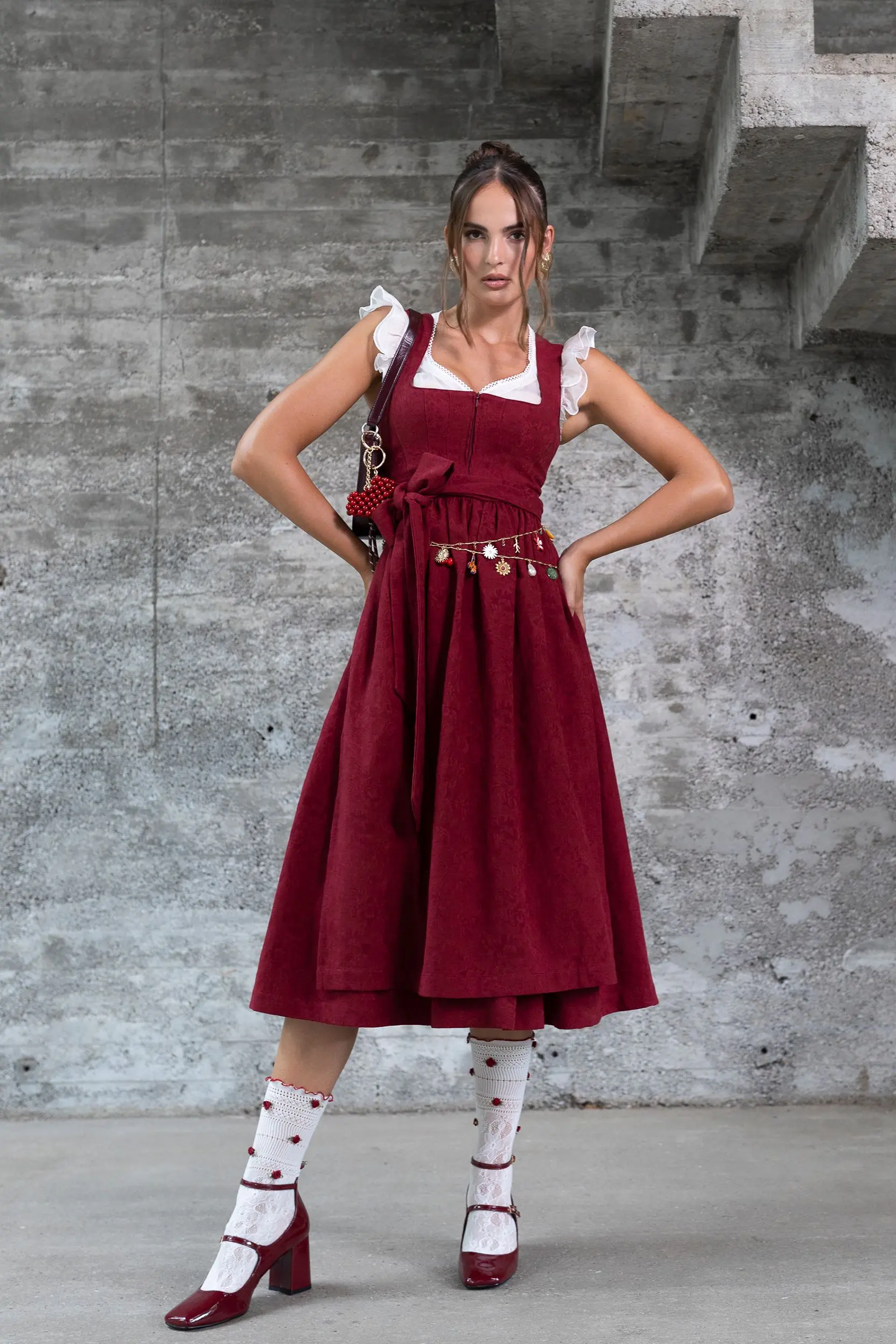 Dirndl SELANDRIS (75 cm) ~ 40 ~ rot