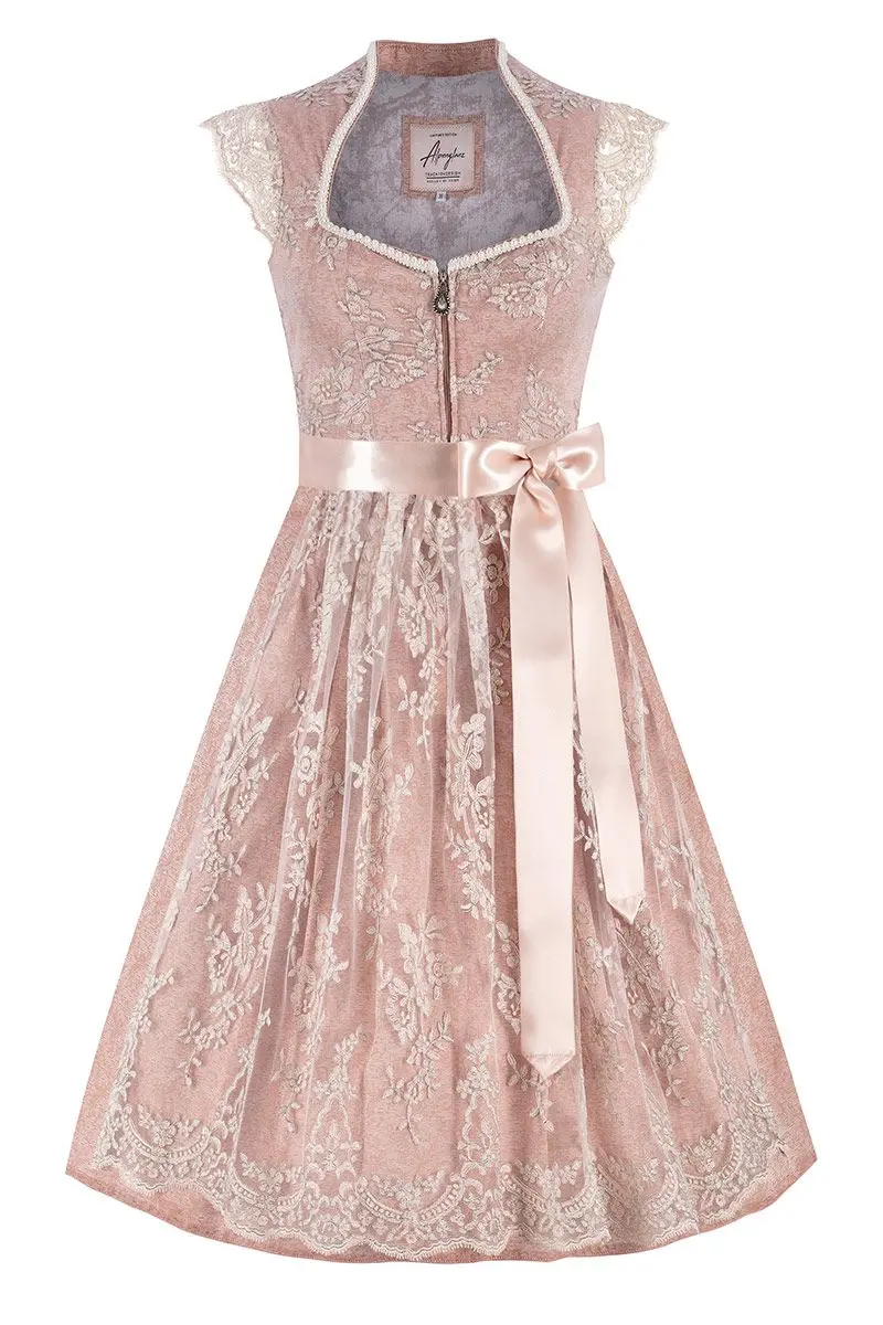 Midi Dirndl 70 cm altrosa creme Astrid 015867 ~ 36