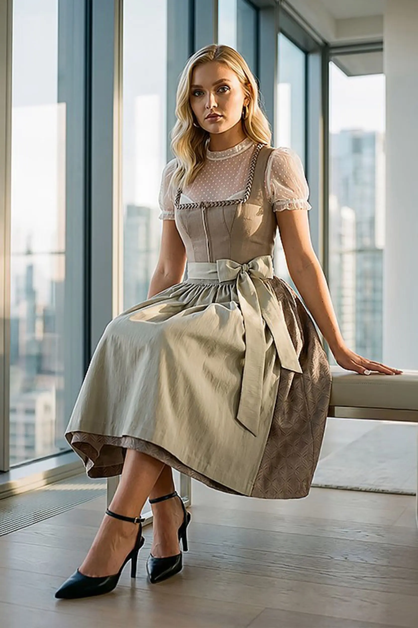 Dirndl SOFIA (75 cm) ~ 36 ~ taupe