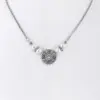 Collier mit Perlen und Swarovski-Blüte ~ kristall
