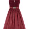 Midi Dirndl 65 cm dunkelrot Samt Inka 013917 ~ 42