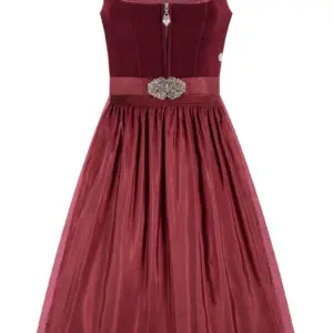 Midi Dirndl 65 cm dunkelrot Samt Inka 013917 ~ 42