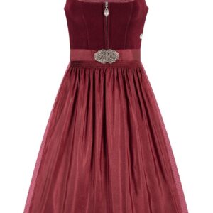 Midi Dirndl 65 cm dunkelrot Samt Inka 013917 ~ 42