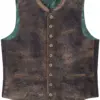 Trachten Lederweste RONNY ~ 52 ~ dunkelbraun antik