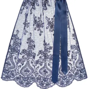 Dirndlschürze aus Blumenspitze (65 cm) ~ M ~ dunkelblau