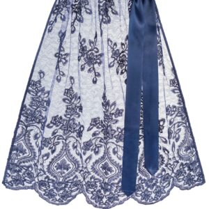 Dirndlschürze aus Blumenspitze (65 cm) ~ S ~ dunkelblau