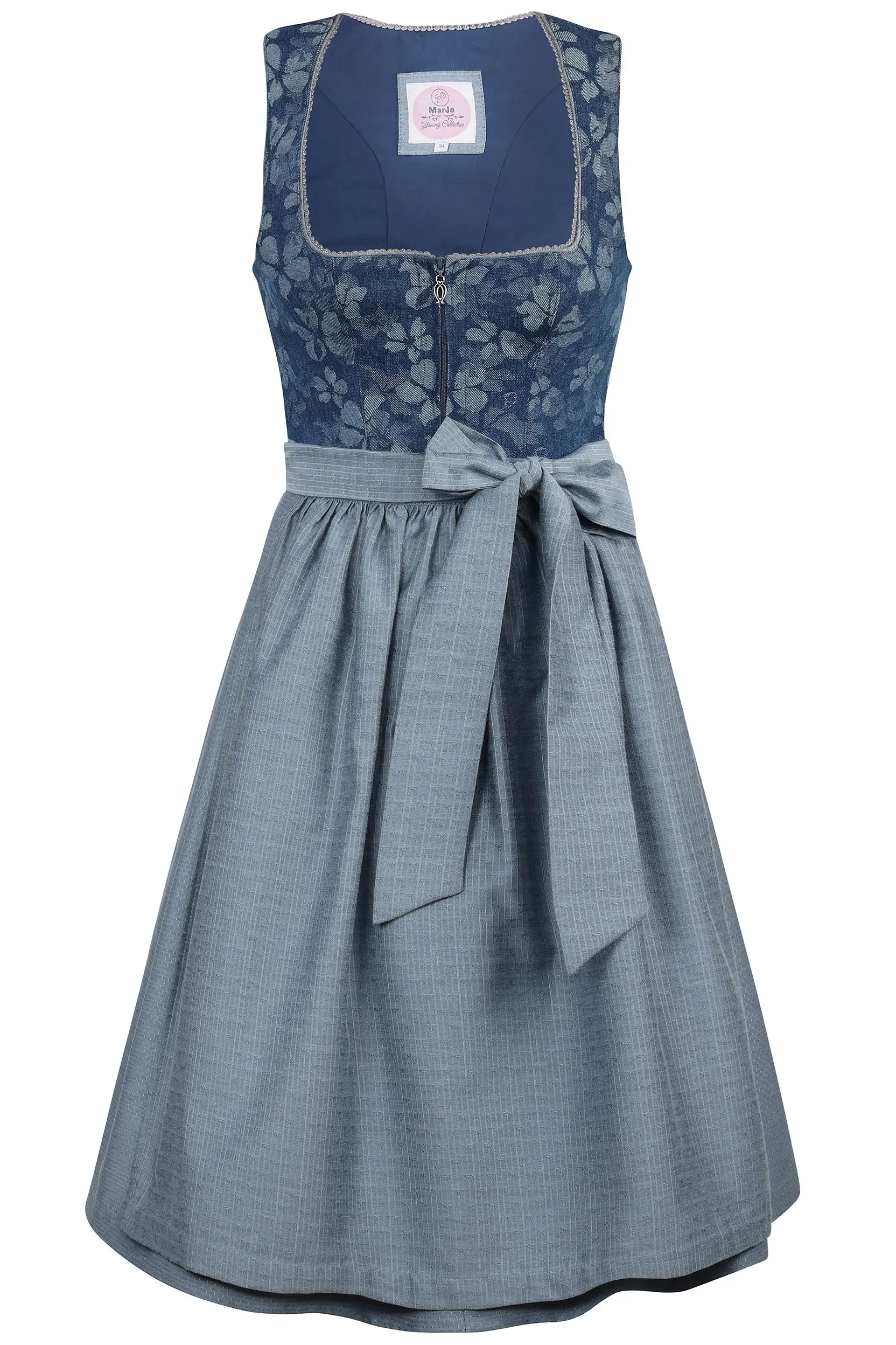 Dirndl GACHENBACH (65 cm) ~ 36 ~ blaugrau