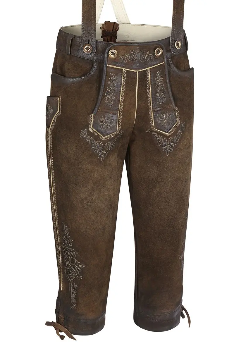 Lederhose kniebund mit H-Träger antik-nuss gespeckt Rotwand 110719 ~ 46