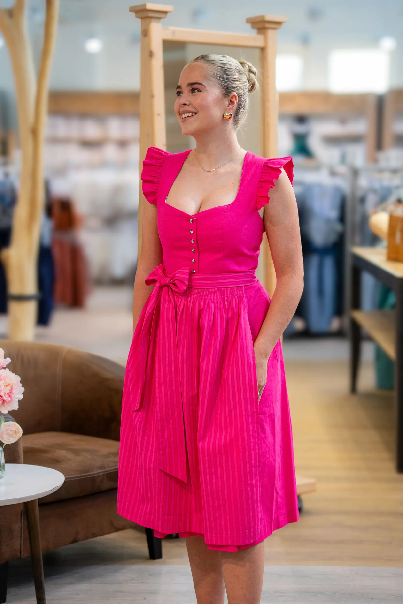 Dirndl HERZL (70 cm) ~ 38 ~ pink