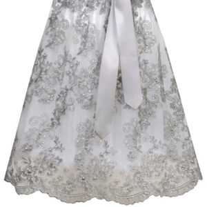 Dirndlschürze NADINA (65 cm) ~ S ~ silber