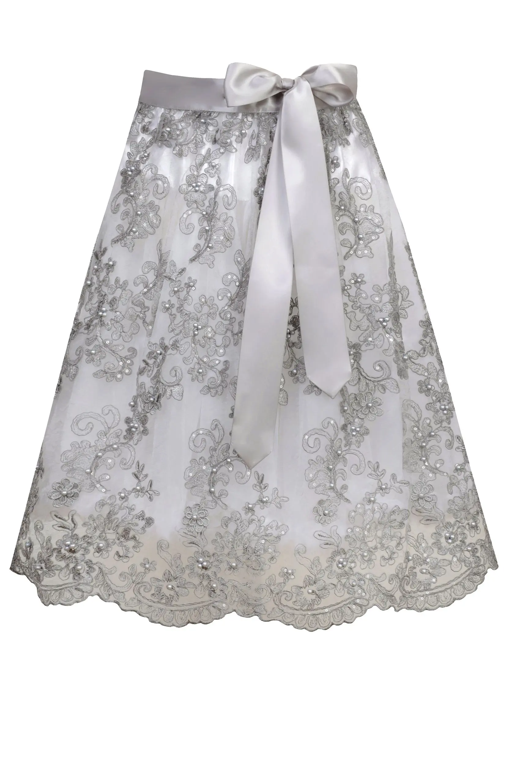 Dirndlschürze NADINA (65 cm) ~ S ~ silber