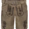 Kinder Lederhose FELIX ~ 116 ~ graubraun antik
