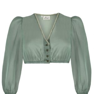Dirndlbluse aus Chiffon ~ 32 ~ oliv