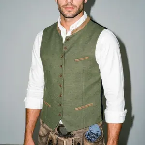 Trachtenweste FRANZ (slim fit) ~ 54 ~ oliv