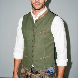 Trachtenweste FRANZ (slim fit) ~ oliv ~ 50