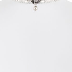 Perlenkropfband mit Strass-Ornament ~ kristall