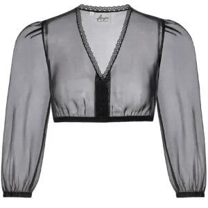 Dirndlbluse aus Chiffon ~ 32 ~ schwarz
