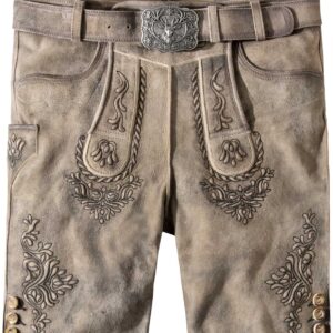 Trachtenlederhose Logan (hellgrau gespeckt