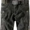 Trachtenlederhose Ronny (graphit gespeckt