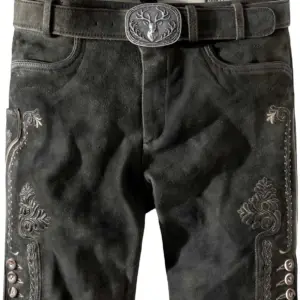 Trachtenlederhose Ronny (graphit gespeckt
