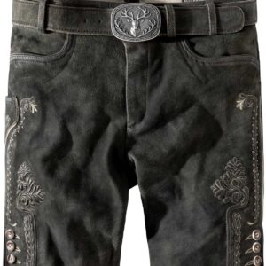 Trachtenlederhose Ronny (graphit gespeckt