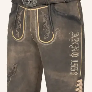 Lederhose Anno 1958 mit Gürtel – Bild 3