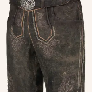Lederhose Arijus mit Gürtel – Bild 3