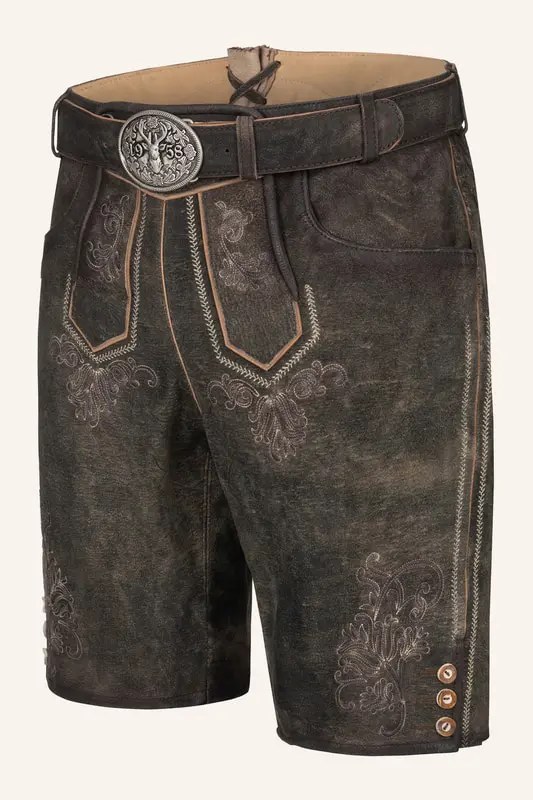 Lederhose Arijus mit Gürtel – Bild 3