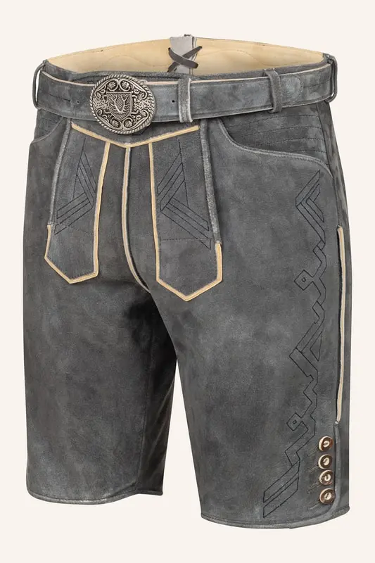 Lederhose Xilas mit Gürtel – Bild 3