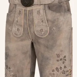 Lederhose Berno mit Gürtel – Bild 3