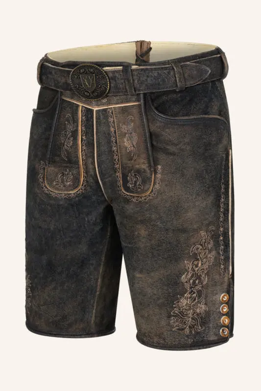 Lederhose Jihn mit Gürtel – Bild 3