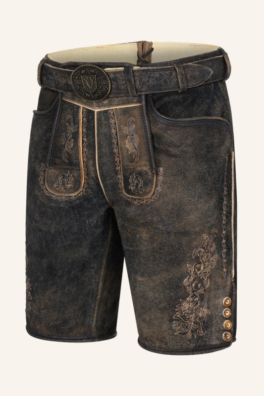 Lederhose Jihn mit Gürtel – Bild 3