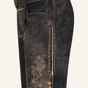 Lederhose Jihn mit Gürtel – Bild 4