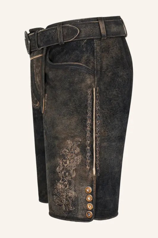 Lederhose Jihn mit Gürtel – Bild 4