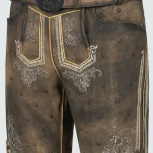 Lederhose Harvey mit Gürtel – Bild 3