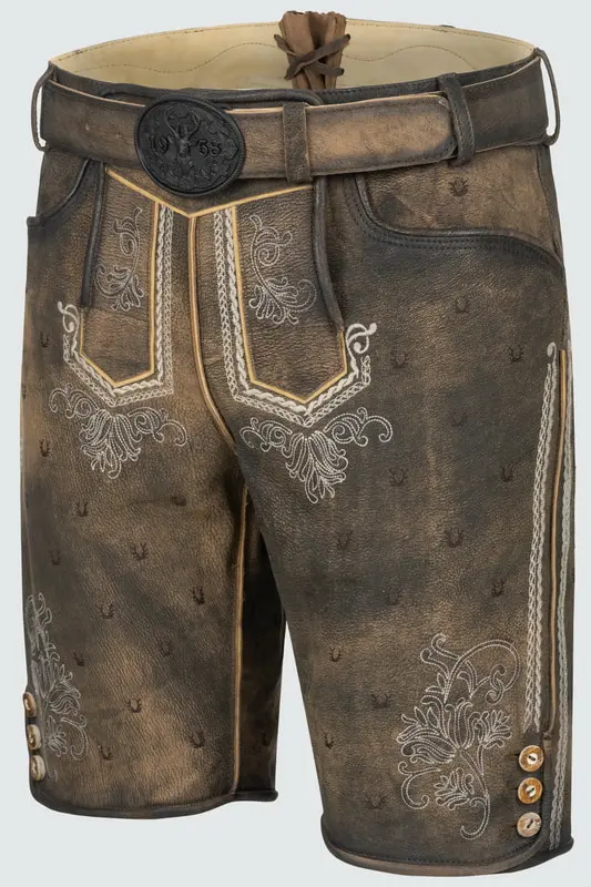 Lederhose Harvey mit Gürtel – Bild 3