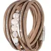 Wickelarmband mit Perlen ~ hellbraun