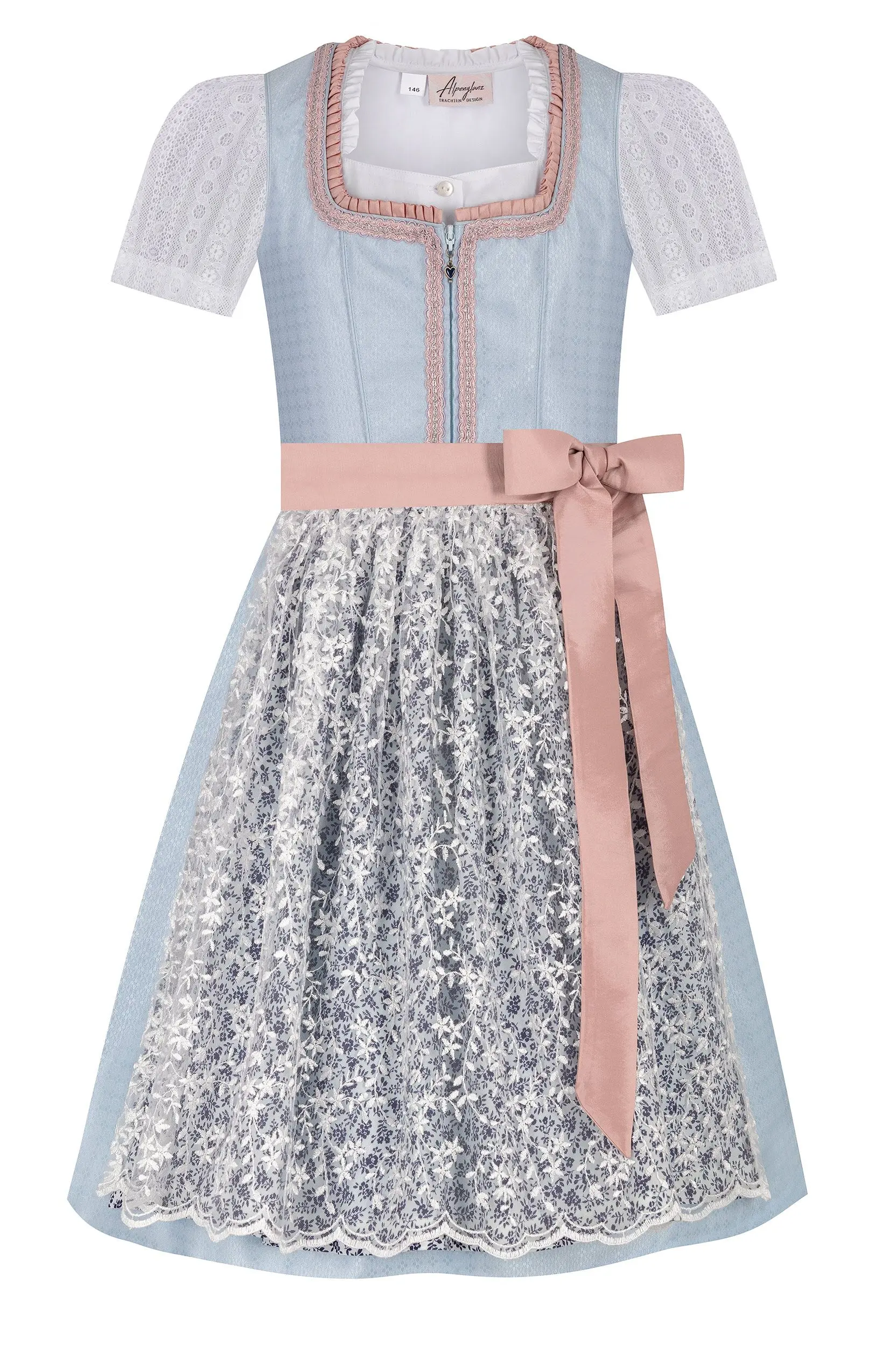 Kinderdirndl FLORENTINA ~ 176 ~ hellblau