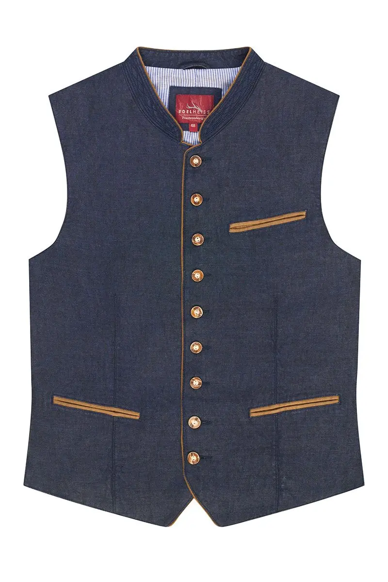 Trachtenweste marineblau Leinen Kent 007715 ~ 44