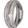 Wickelarmband mit Strass ~ hellgrau