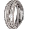 Wickelarmband mit Strass ~ hellgrau