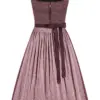 Dirndl lang 80 cm aubergine Stretch Martha 015474 ~ 36