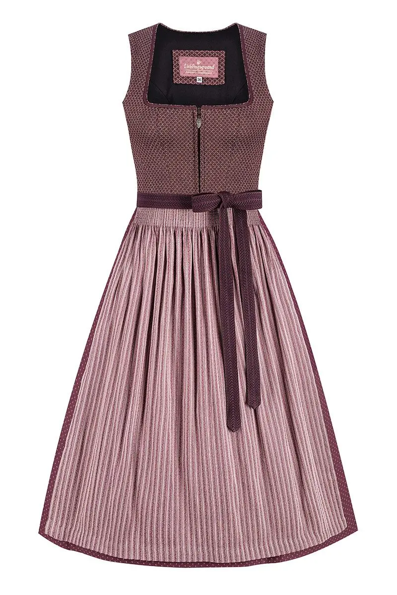 Dirndl lang 80 cm aubergine Stretch Martha 015474 ~ 36