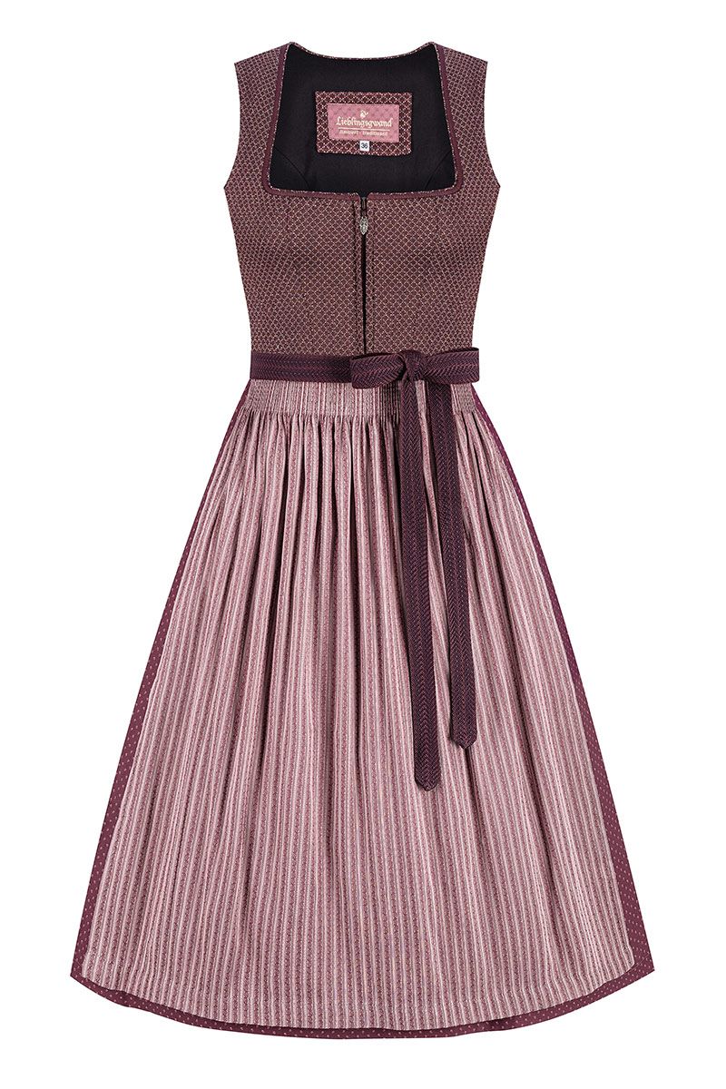 Dirndl lang 80 cm aubergine Stretch Martha 015474 ~ 36