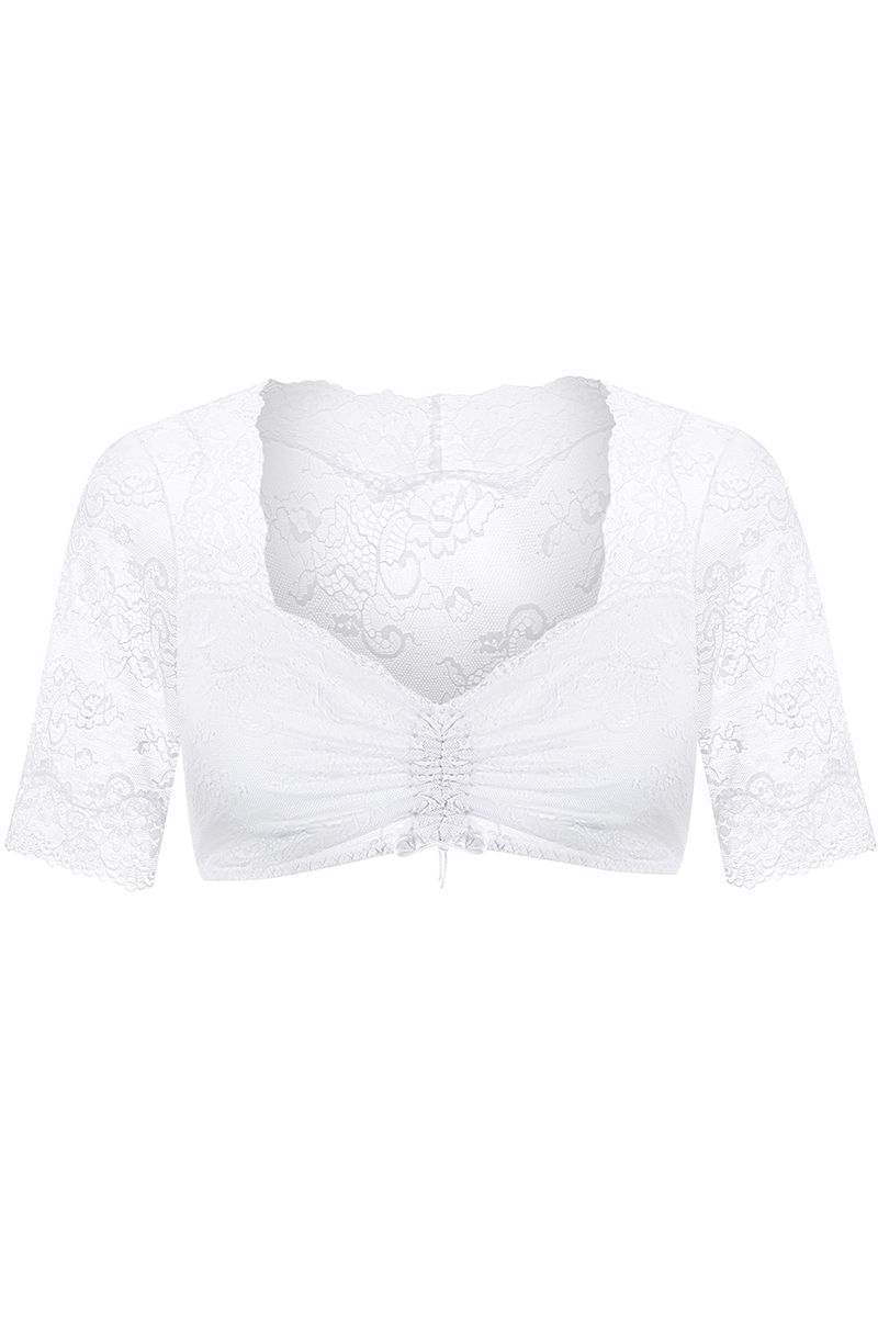 Dirndlbluse Spitze weiß Stretch Verena 012892 ~ 40