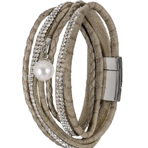 Wickelarmband mit Strass ~ salbei
