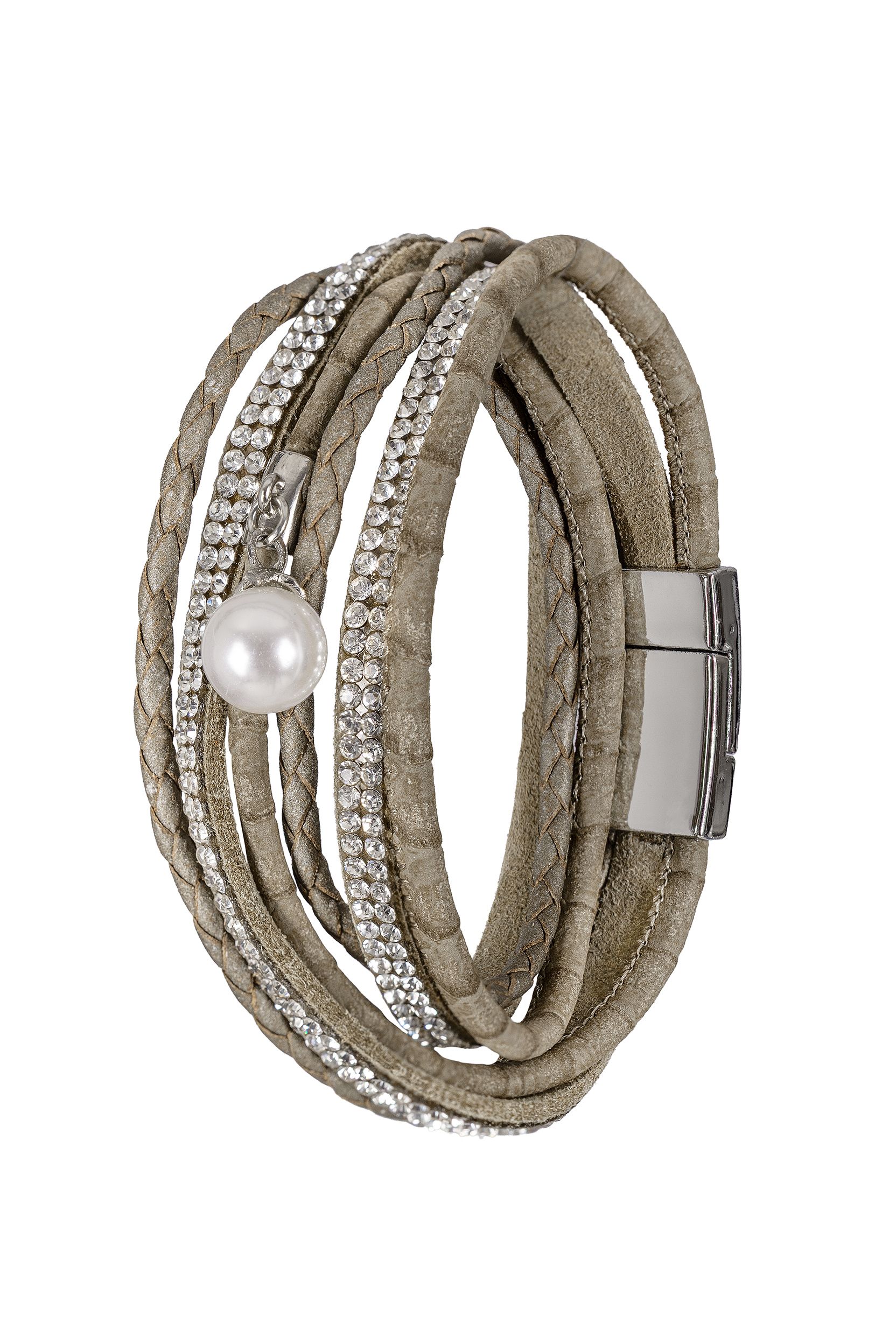Wickelarmband mit Strass ~ salbei