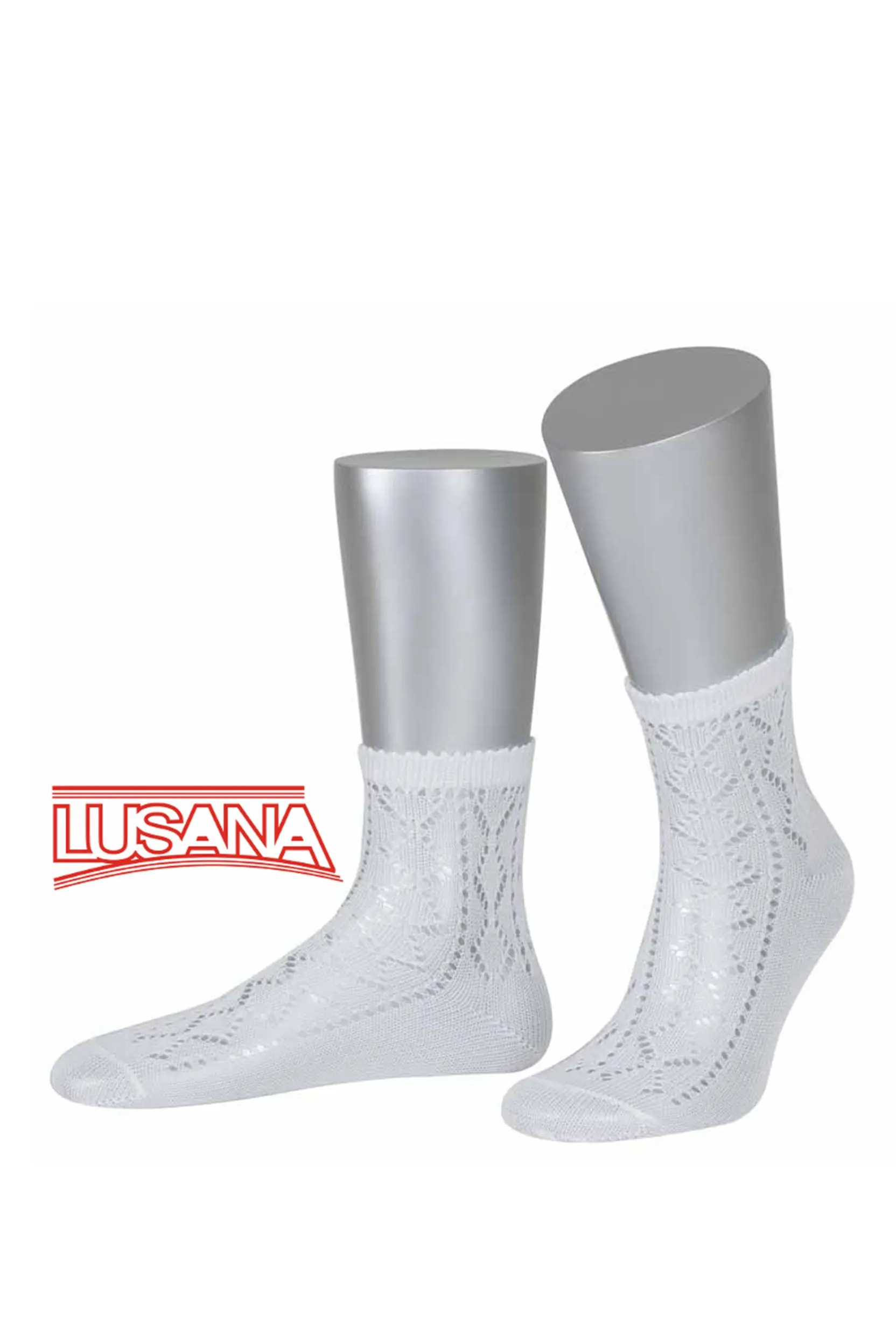 Spitzensocken mit Ajourmuster ~ weiß ~ 36-38